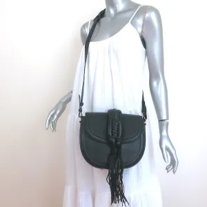 Altuzarra Ghianda Knot Saddle Bag Black Grained Leather Crossbody