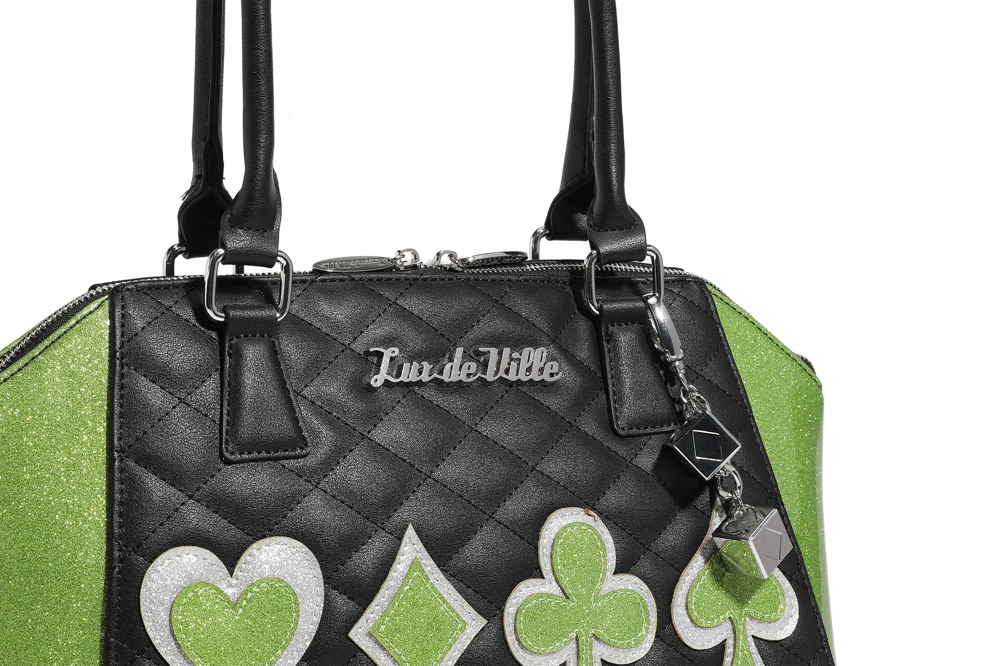 Black with Envy Green Sparkle De Lux Tote