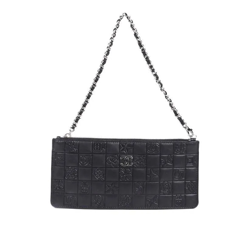 Chanel Black Charm Square Quilt Mini Shoulder Bag