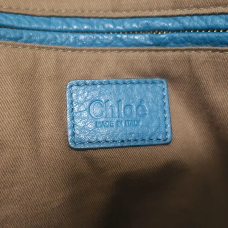 Chloe Marcie Large Shoulder Bag Laguna Blue Leather