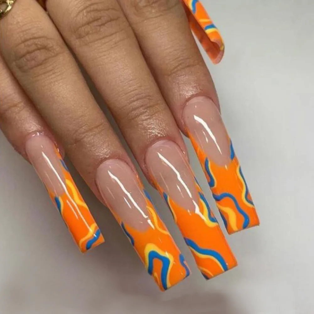 Coffin sharp french orange lines