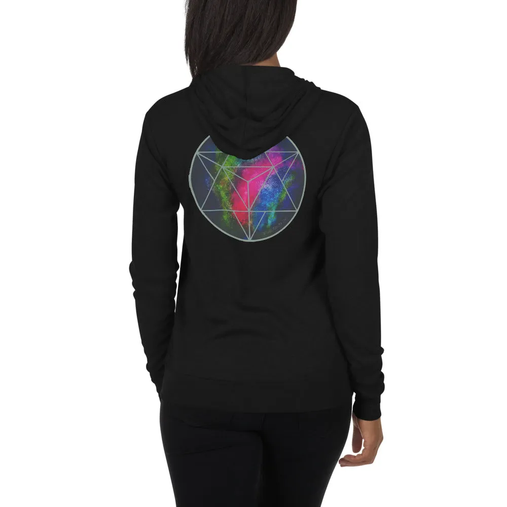Crystalline Merkabah Unisex zip hoodie