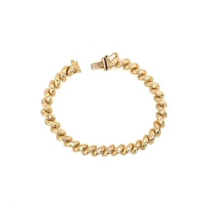 Estate 7" San Marco Link Bracelet in 14K Yellow Gold