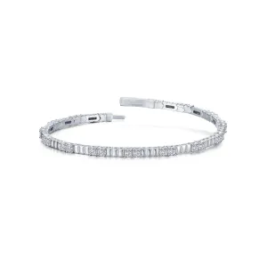 Flexible Station Bracelet in Sterling Silver