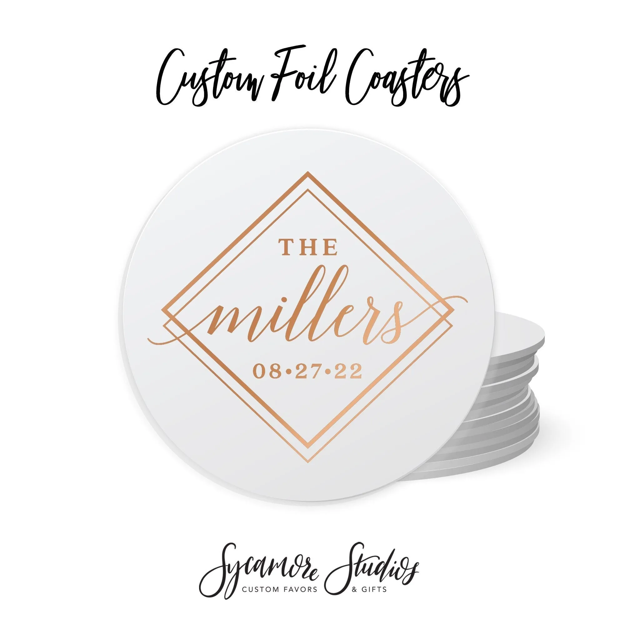 Foiled Wedding Coaster #3