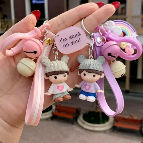 Kawaii Creative Couple Lovers Keychain A Pair Of Cute Men And Women
