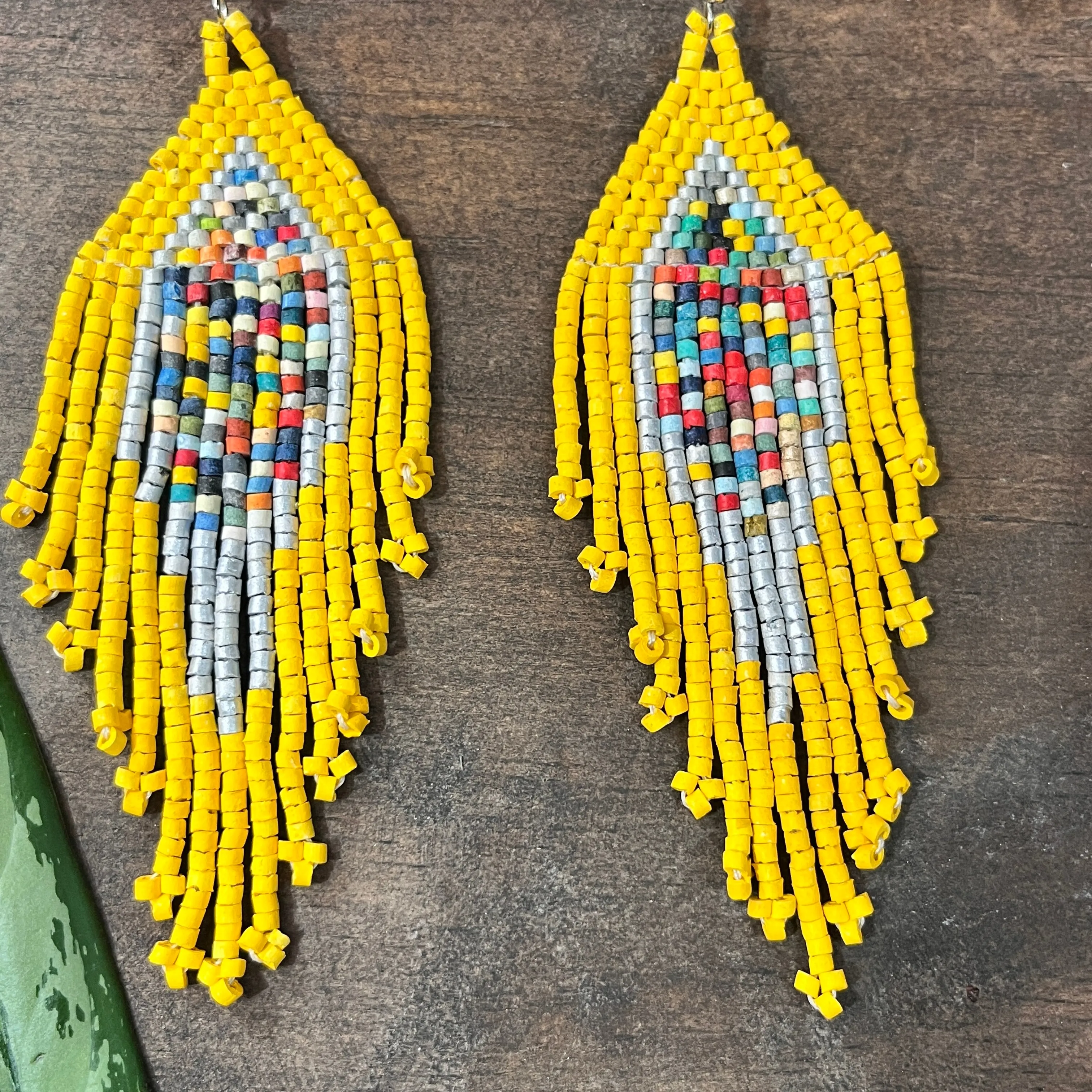 Lightweight Fringe Earrings in Diamond Shaped Design