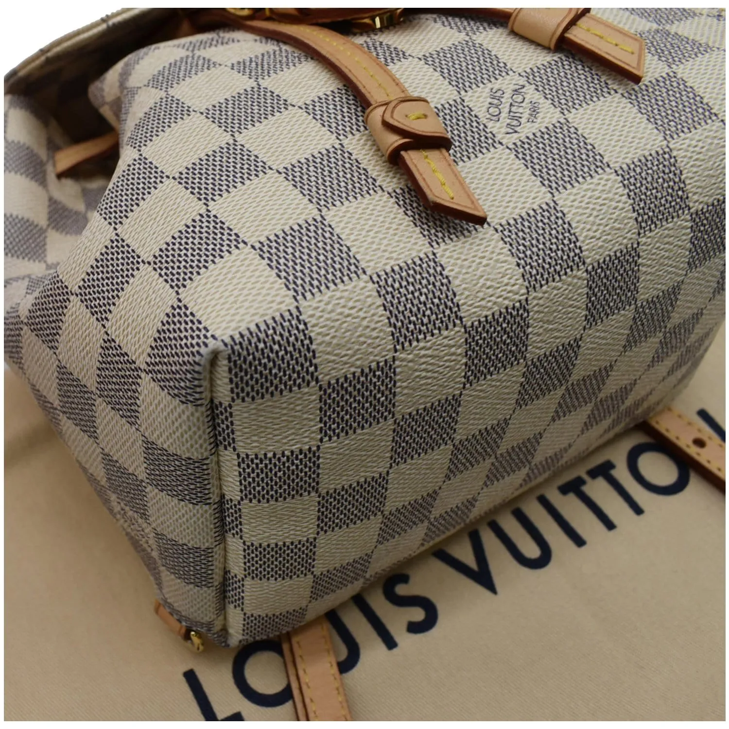 LOUIS VUITTON Sperone BB Damier Azur Backpack Bag White