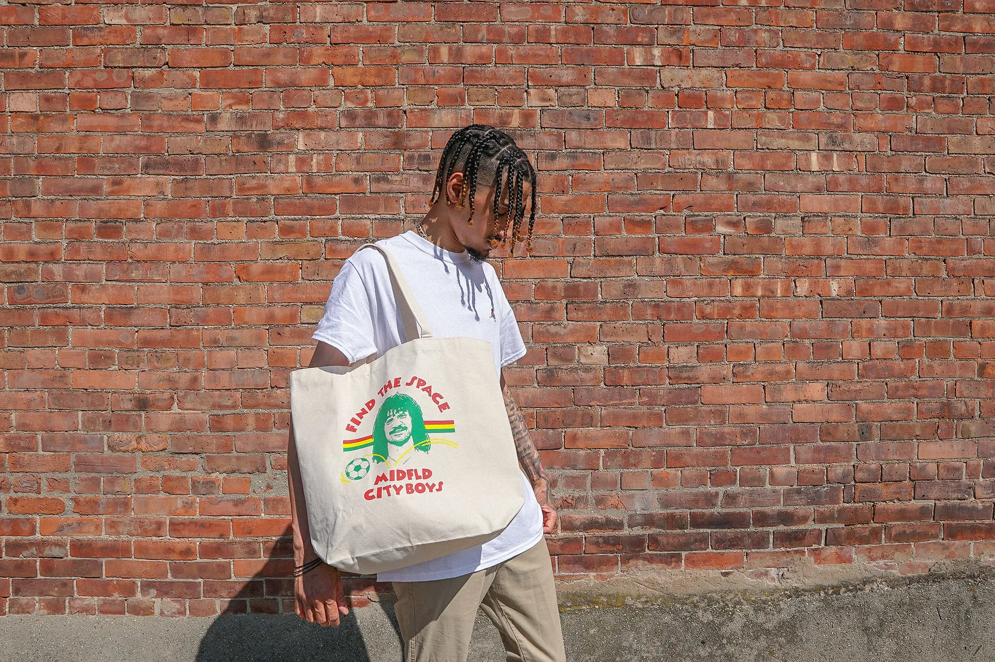 MIDFLD x CITY BOYS FC "Find The Space" Canvas Tote Bag
