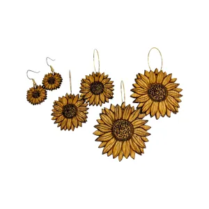 Natural Wood Earrings | SUNFLOWER