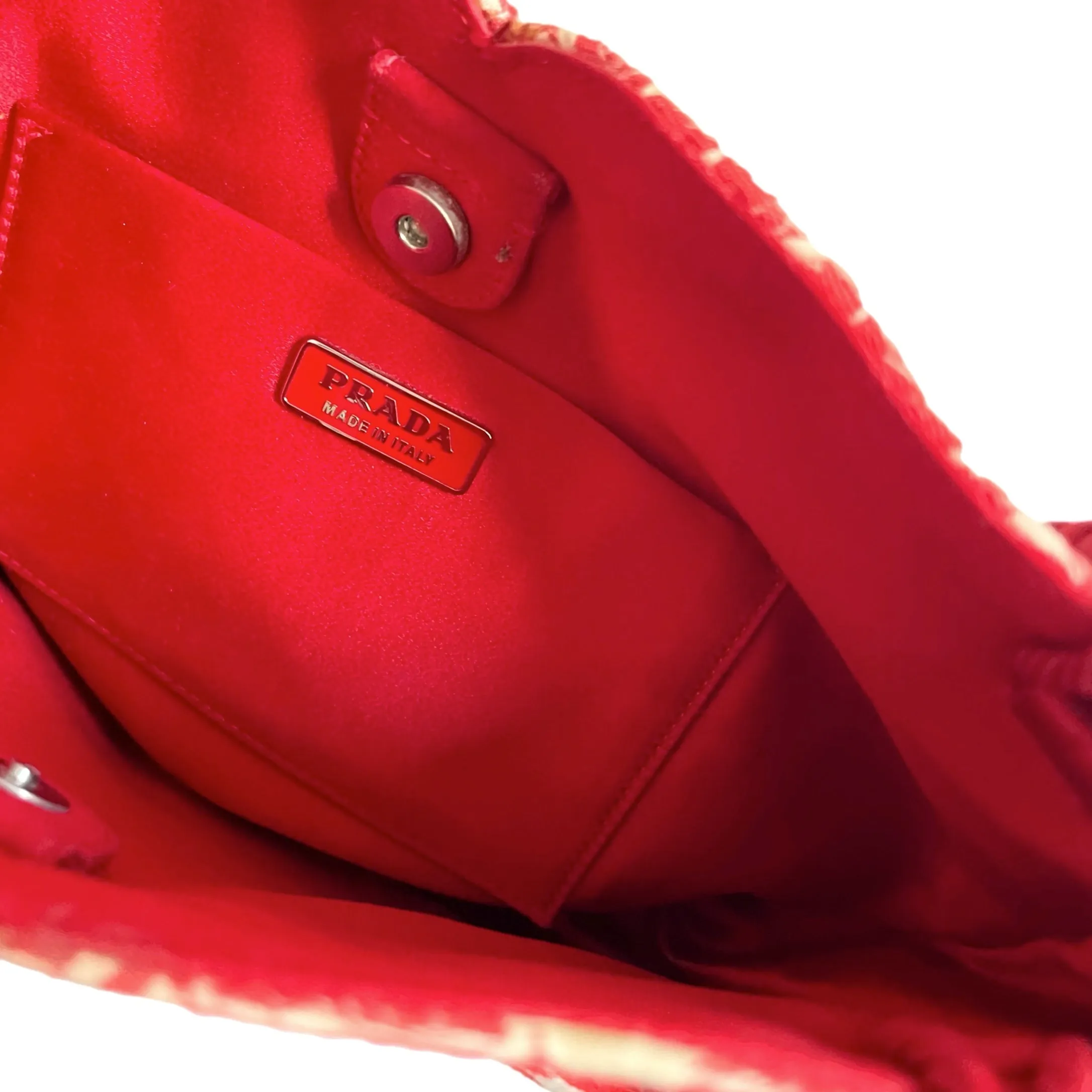 Prada Red Mini Silk Floral Bag