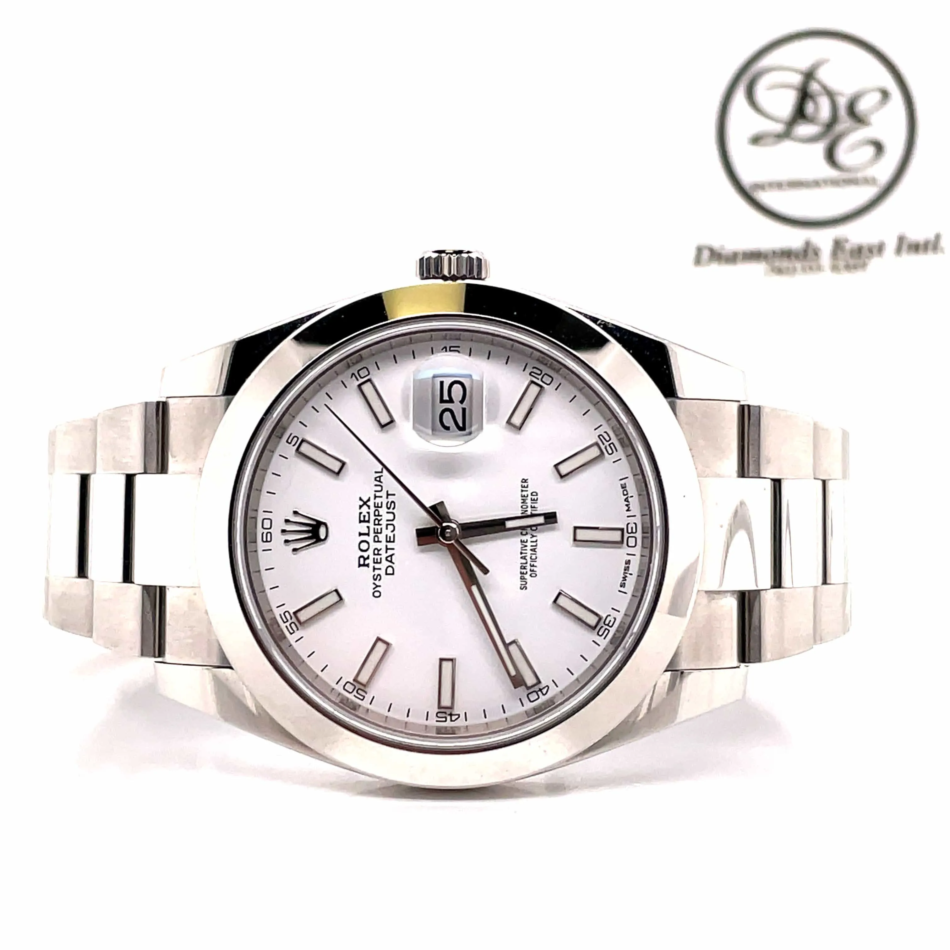 Rolex Datejust 41mm 126300 White Stick Dial Smooth Bezel PAPERS