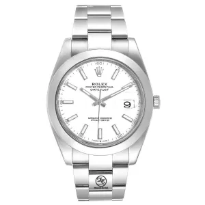 Rolex Datejust 41mm 126300 White Stick Dial Smooth Bezel PAPERS