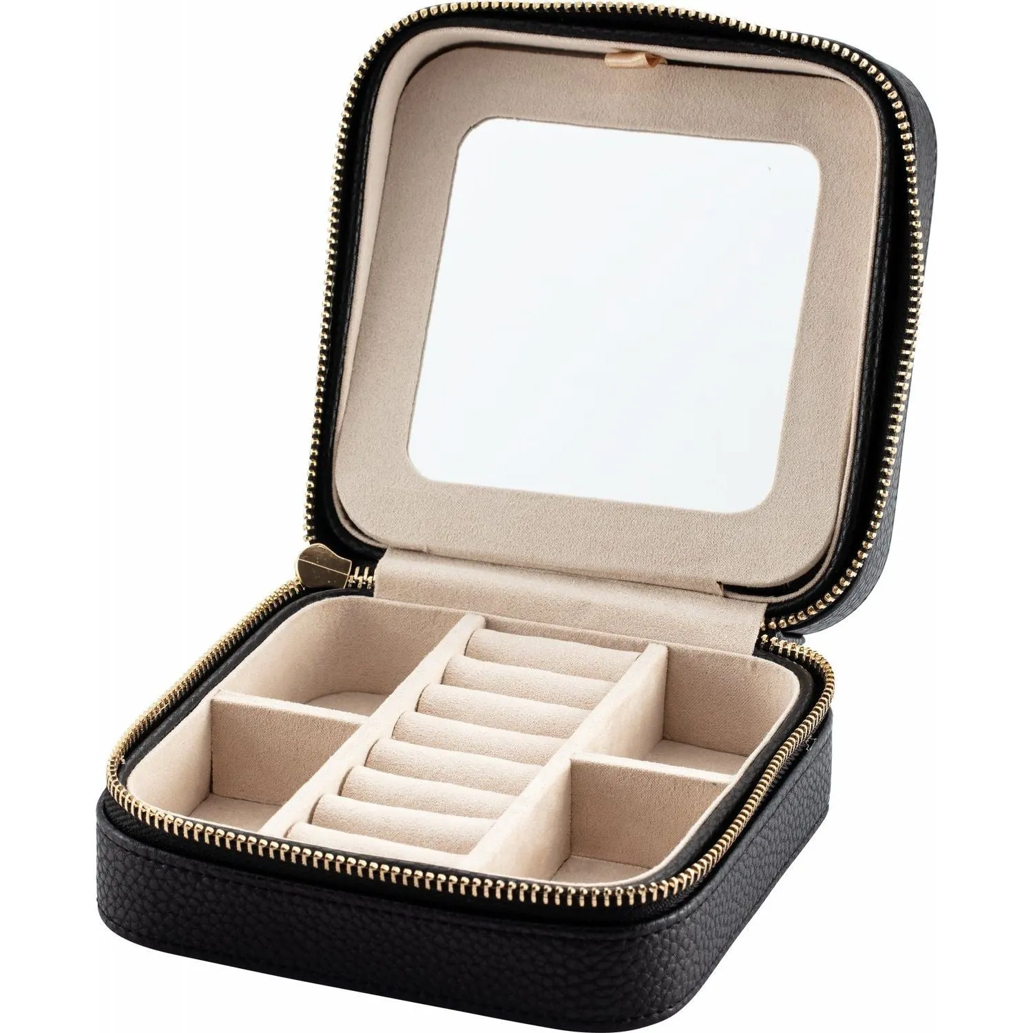 Vegan Leather Jewelry Case With Mirror