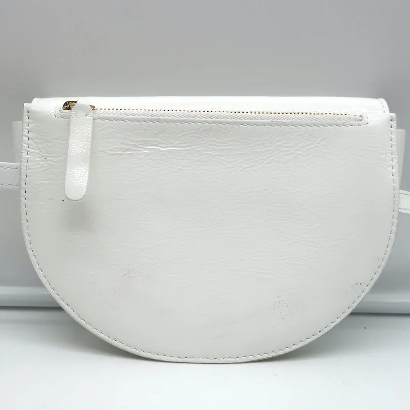 Wandler Anna Belt Bag White Patent Leather Small Crossbody