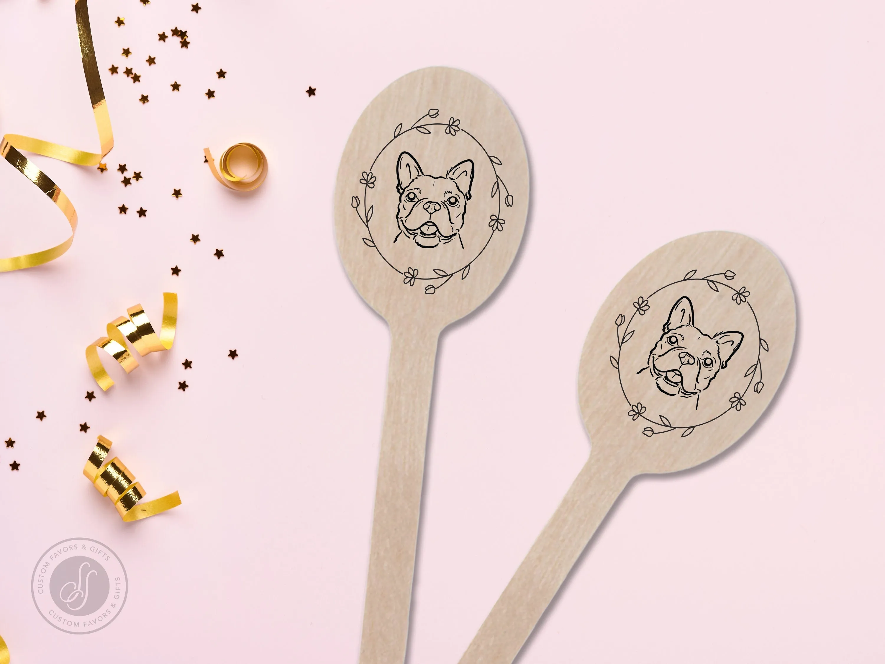 Wedding Stir Sticks #4 - Custom Pet Dog or Cat Illustration