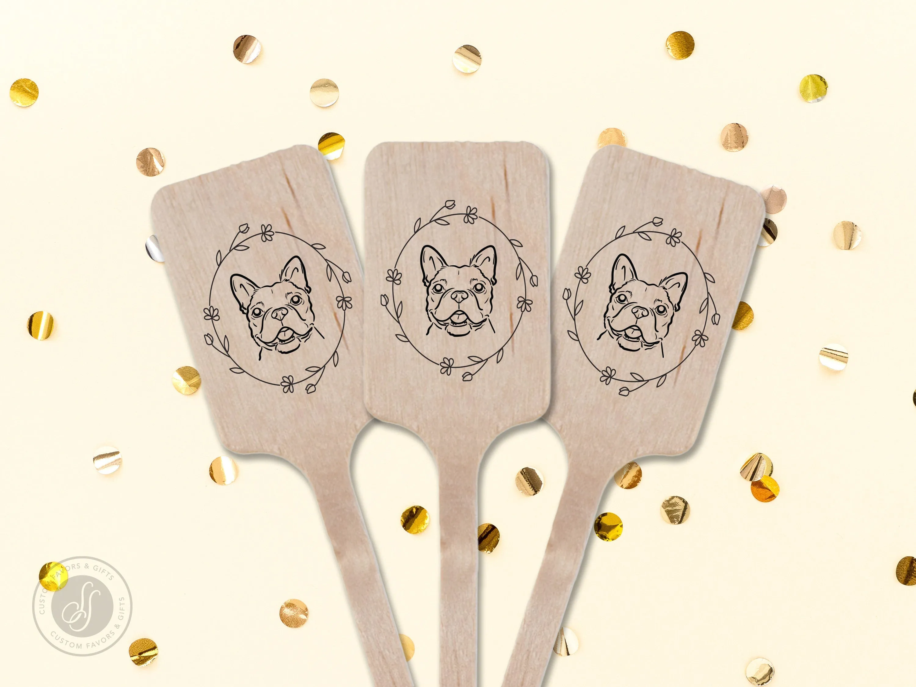 Wedding Stir Sticks #4 - Custom Pet Dog or Cat Illustration
